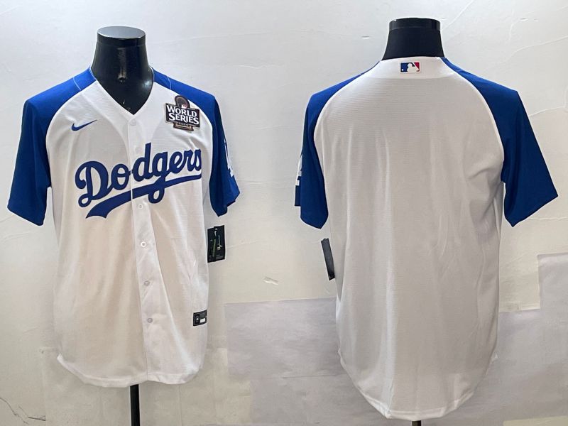 Men Los Angeles Dodgers Blank White blue Game 2025 Nike MLB Jersey style 6